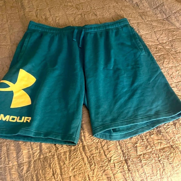 Under Armour Other - Under Armour Men's Rival Sweatshirt material Teal Shorts Size 2XL